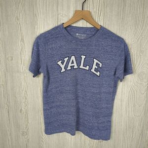 Vintage Champion Yale T-Shirt Heather Blue Youth Large